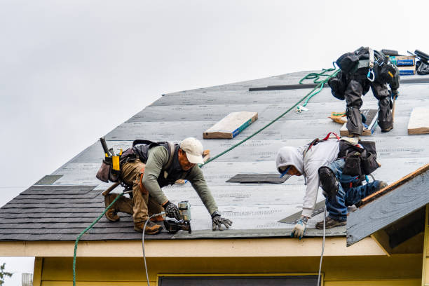Professional Gutter Installation technician working in Bowdon, ND